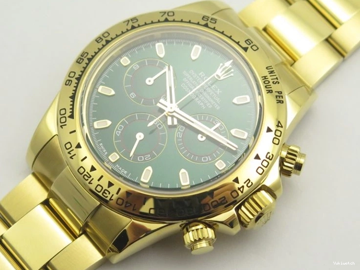 Plated YG 904L 1:1 116508 And SS Case Bracelet Green Clone Edition Dial Best Super A4130 ARF Daytona 0414